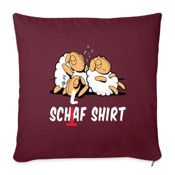 Schlaf Shirt Schaf Schäfchen Pyjama Lamm - Sofakissenbezug 45 x 45 cm - Burgunderrot - Vorne