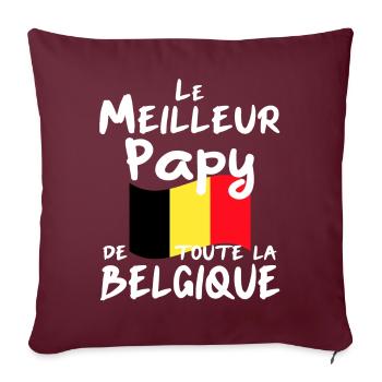 Le meilleur Papy de toute la Belgique - Housse de coussin décorative 45 x 45 cm - bordeaux - Devant