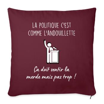 La politique 1 - Housse de coussin décorative 45 x 45 cm - bordeaux - Devant