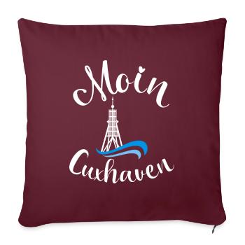 Moin Cuxhaven mit Anker für Strandurlaub an Küste - Sofakissenbezug 45 x 45 cm - Burgunderrot - Vorne