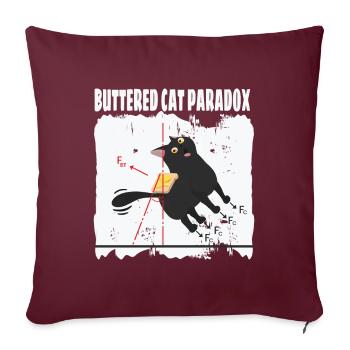 Buttered Cat Paradox Mathe Physik Katze - Sofakissenbezug 45 x 45 cm - Burgunderrot - Vorne