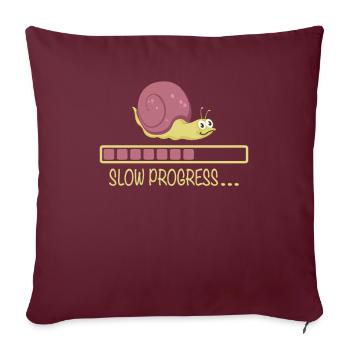 Humour de bureau de bureau d'escargot à progression lente - Housse de coussin décorative 45 x 45 cm - bordeaux - Devant