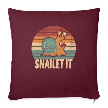 Snailet It Pun escargot cadeau d'escargot - Housse de coussin décorative 45 x 45 cm - bordeaux - Devant