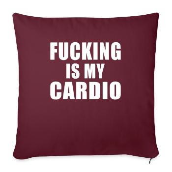 Enfoncer est mon Cardio Gym Sex Birds Sports - Housse de coussin décorative 45 x 45 cm - bordeaux - Devant