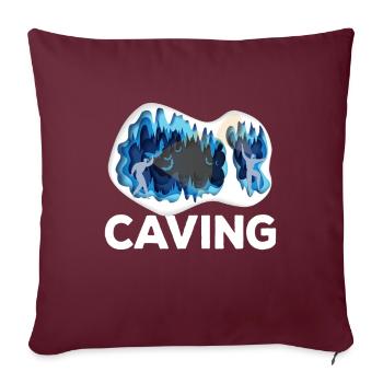 Caving Cave Höhle Höhlenforschung - Sofakissenbezug 45 x 45 cm - Burgunderrot - Vorne