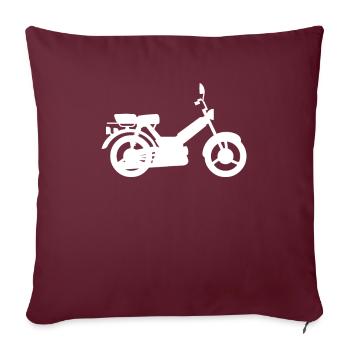 Mobylette Cyclomoteur Mobylette Passionné de mobylette - Housse de coussin décorative 45 x 45 cm - bordeaux - Devant