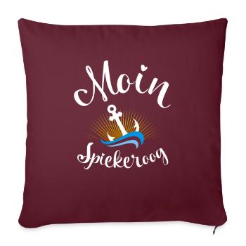 Moin Spiekeroog Ancre et vague pour vacances à la plage - Housse de coussin décorative 45 x 45 cm - bordeaux - Devant