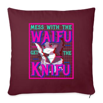 Yandere Anime Girl Waifu Vaporwave Aesthetic Gift - Housse de coussin décorative 45 x 45 cm - bordeaux - Devant