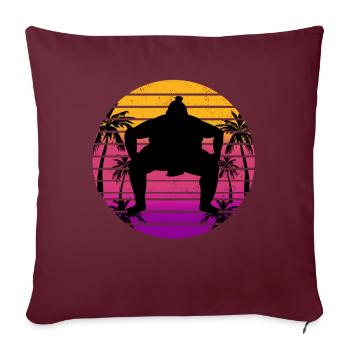 Sumo Ringer Wrestler Retro Sunset Geschenk - Sofakissenbezug 45 x 45 cm - Burgunderrot - Vorne