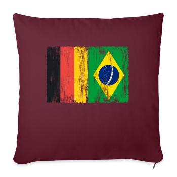 Deutschland und Brasilien Deutsch Brasilianische - Sofakissenbezug 45 x 45 cm - Burgunderrot - Vorne