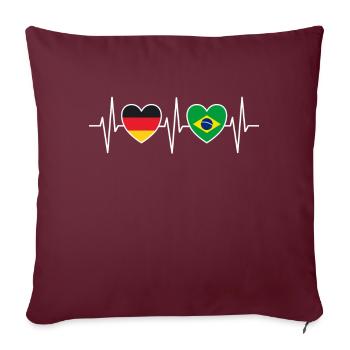 Deutschland und Brasilien Deutsch Brasilianische - Sofakissenbezug 45 x 45 cm - Burgunderrot - Vorne