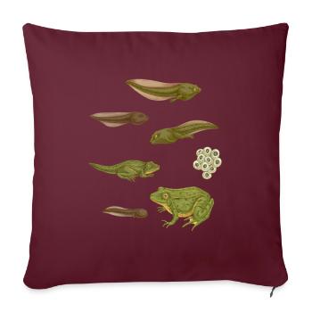 Grenouille animal feuillus Amphibie Quak - Housse de coussin décorative 45 x 45 cm - bordeaux - Devant