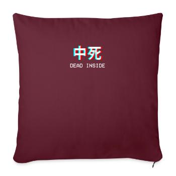 Dead Inside Japanese Vaporwave Aesthetic cadeau - Housse de coussin décorative 45 x 45 cm - bordeaux - Devant