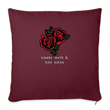 Smoke Meth & Hail De Satan Aesthetic Rose Cadeau - Housse de coussin décorative 45 x 45 cm - bordeaux - Devant