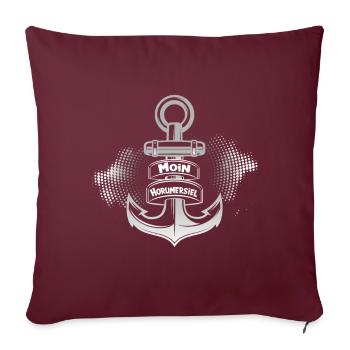 Côte mer du Nord Moin Horumersiel avec ancre vacances - Housse de coussin décorative 45 x 45 cm - bordeaux - Devant