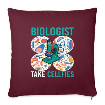 Biologist Take Cellfies Microbiologie - Housse de coussin décorative 45 x 45 cm - bordeaux - Devant