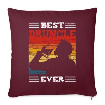 Best Druncle Ever Vintage Säufer Onkel Geschenk - Sofakissenbezug 45 x 45 cm - Burgunderrot - Vorne