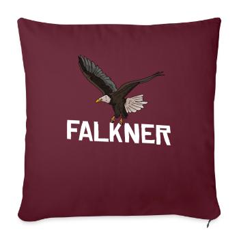 Falkner Chasse au beirissage cadeau fauconnerie - Housse de coussin décorative 45 x 45 cm - bordeaux - Devant