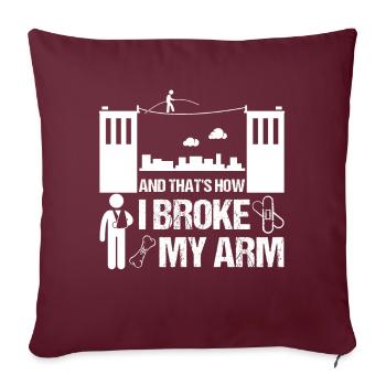 Corde raide bras cassé bras cassure cadeau enfants - Housse de coussin décorative 45 x 45 cm - bordeaux - Devant