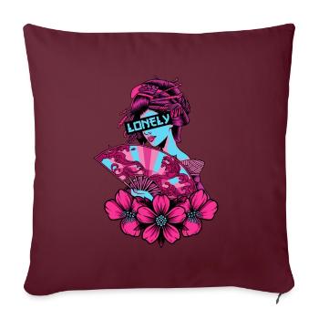 Geisha Lonely Soft Grunge Vaporwave cadeau - Housse de coussin décorative 45 x 45 cm - bordeaux - Devant