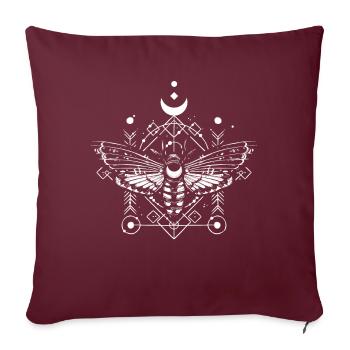Occulte Moth Sorcellerie Voodoo Noir Cast - Housse de coussin décorative 45 x 45 cm - bordeaux - Devant