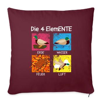 Les 4 Canard ElemENTE Canard Feu Eau - Housse de coussin décorative 45 x 45 cm - bordeaux - Devant