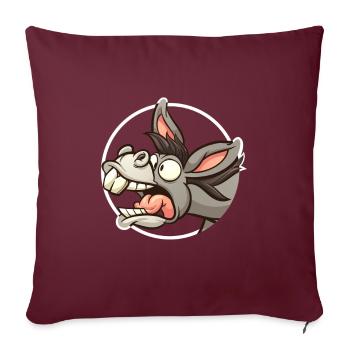 Funny Donkey Esel Maultier - Sofakissenbezug 45 x 45 cm - Burgunderrot - Vorne