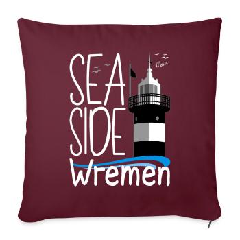 Moin Wremen Wurster NordseeKüste Phare - Housse de coussin décorative 45 x 45 cm - bordeaux - Devant