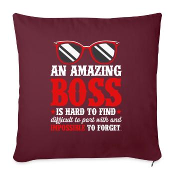 Amazing Patron patron chef de bureau humour de l’entreprise cadeau - Housse de coussin décorative 45 x 45 cm - bordeaux - Devant