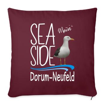Moin Dorum-Neufeld Wurster Nordseeküste Mouette - Housse de coussin décorative 45 x 45 cm - bordeaux - Devant
