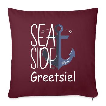 Greetsiel Moin Frise orientale vacances Côte de la mer du Nord - Housse de coussin décorative 45 x 45 cm - bordeaux - Devant