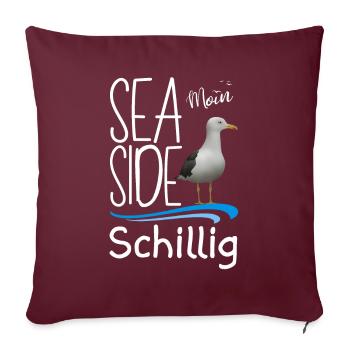 Schillig mer du Nord Moin île schillig Sea Side Möwe - Housse de coussin décorative 45 x 45 cm - bordeaux - Devant