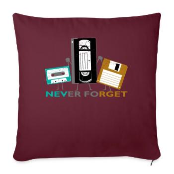 Cassettes Never Forget Cassettes Audio Cassettes - Housse de coussin décorative 45 x 45 cm - bordeaux - Devant