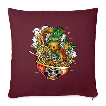 Ramen Drache In Daruma Bowl Vaporwave Kanagawa - Sofakissenbezug 45 x 45 cm - Burgunderrot - Vorne