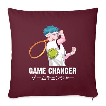 Tennis Anime Boy Husbando Game Changer Kanji Weeb - Sofakissenbezug 45 x 45 cm - Burgunderrot - Vorne