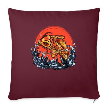 Pêche Japonaise Poisson Koi Carpe Japon Pêcheur - Housse de coussin décorative 45 x 45 cm - bordeaux - Devant