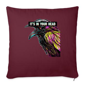 C'est dans ta tête Sad Rabe Vaporwave Black Crow - Housse de coussin décorative 45 x 45 cm - bordeaux - Devant