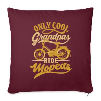 Cool Grandpas Ride Cyclomoteur Cyclomoteur Grand-Père Mobylette Mobylette Mokick - Housse de coussin décorative 45 x 45 cm - bordeaux - Devant