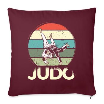 Judo vintage Sport de combat japonais Cadeau - Housse de coussin décorative 45 x 45 cm - bordeaux - Devant