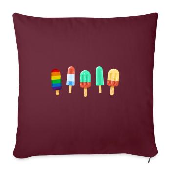 Gay Regenbogen Eis Gay Pride Homosexuel - Sofakissenbezug 45 x 45 cm - Burgunderrot - Vorne
