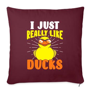 Canard canard de Like Duck Canards Grinçants Canards - Housse de coussin décorative 45 x 45 cm - bordeaux - Devant