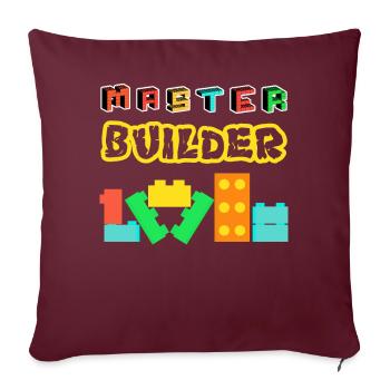 Master Builder Briques de construction Blocs - Housse de coussin décorative 45 x 45 cm - bordeaux - Devant