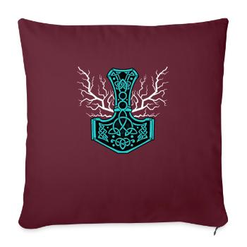 Le marteau de Thor avec flash - Mjölnir - Housse de coussin décorative 45 x 45 cm - bordeaux - Devant