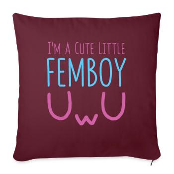 I’m A Cute Little Femboy LGBTQ Gay Aesthetic Queer - Housse de coussin décorative 45 x 45 cm - bordeaux - Devant