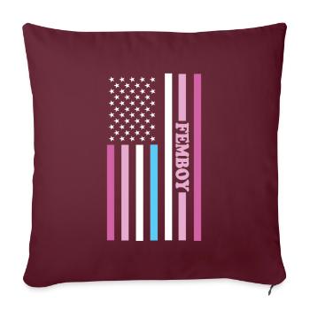 Femboy LGBTQ Rainbow Gay Pride American Flag Queer - Sofakissenbezug 45 x 45 cm - Burgunderrot - Vorne
