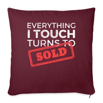 Everything I Touch Turns To Sold Immobilier - Housse de coussin décorative 45 x 45 cm - bordeaux - Devant