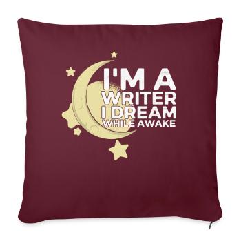 Écrivain de rêve écrivain auteur lune auteur de livres - Housse de coussin décorative 45 x 45 cm - bordeaux - Devant