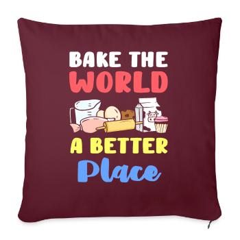 Backen Bäcker - Sofakissenbezug 45 x 45 cm - Burgunderrot - Vorne