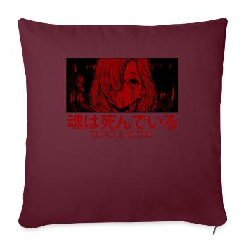 Dead Inside Japanese Manga Anime Girl Waifu Otaku - Housse de coussin décorative 45 x 45 cm - bordeaux - Devant
