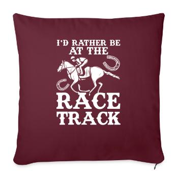 Course de chevaux Rather Race Track cheval de course - Housse de coussin décorative 45 x 45 cm - bordeaux - Devant